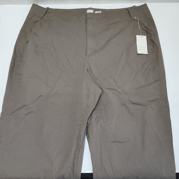 A New Day Womens 20W Dark Brown Stretch Straight Relaxed Cuffed Ankle Pants NWT - Picture 4 of 11
